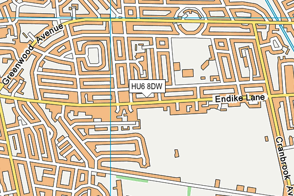 HU6 8DW map - OS VectorMap District (Ordnance Survey)