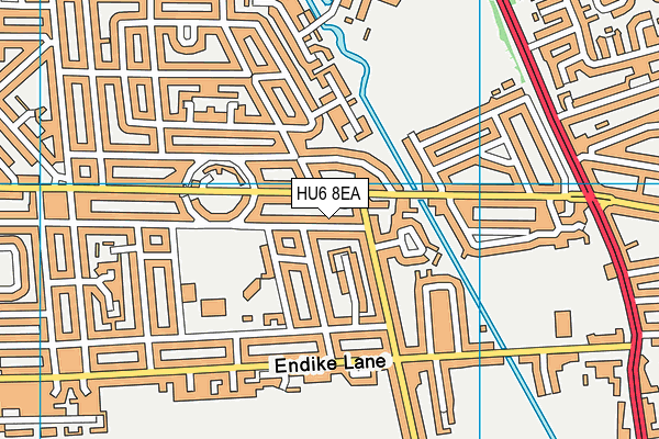 HU6 8EA map - OS VectorMap District (Ordnance Survey)