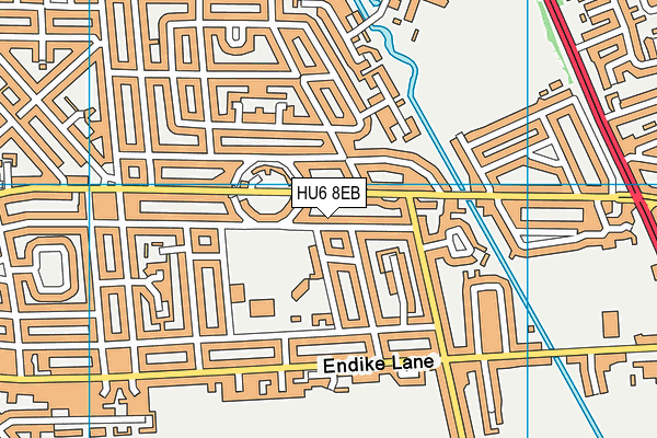 HU6 8EB map - OS VectorMap District (Ordnance Survey)