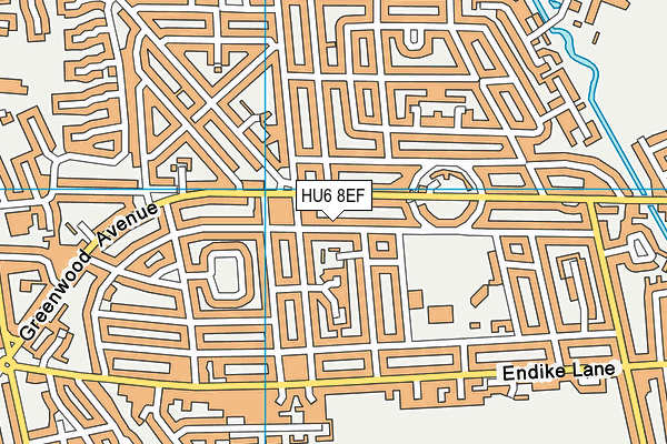 HU6 8EF map - OS VectorMap District (Ordnance Survey)