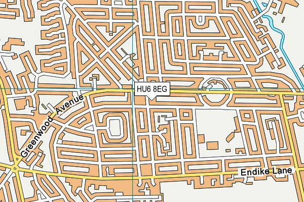 HU6 8EG map - OS VectorMap District (Ordnance Survey)