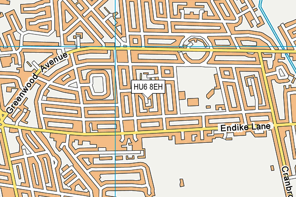 HU6 8EH map - OS VectorMap District (Ordnance Survey)