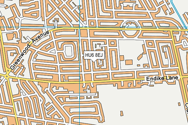 HU6 8EJ map - OS VectorMap District (Ordnance Survey)