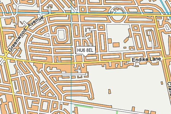 HU6 8EL map - OS VectorMap District (Ordnance Survey)