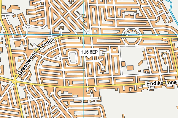 HU6 8EP map - OS VectorMap District (Ordnance Survey)