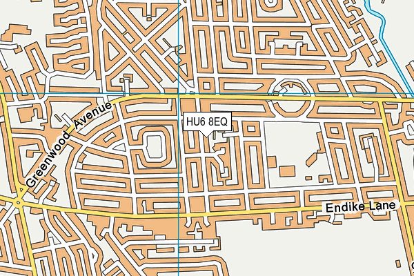 HU6 8EQ map - OS VectorMap District (Ordnance Survey)