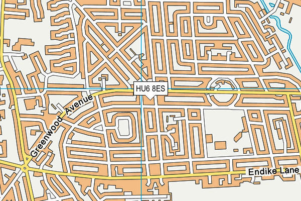 HU6 8ES map - OS VectorMap District (Ordnance Survey)