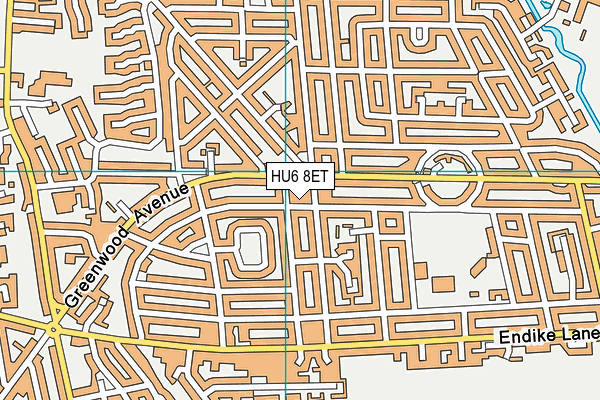 HU6 8ET map - OS VectorMap District (Ordnance Survey)