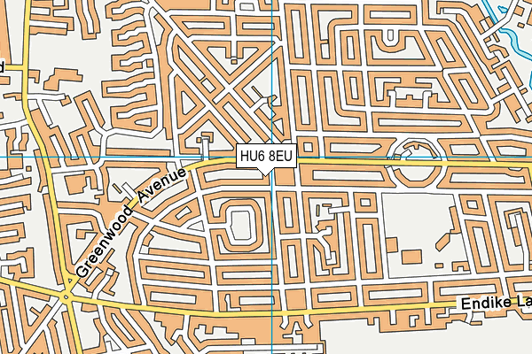 HU6 8EU map - OS VectorMap District (Ordnance Survey)