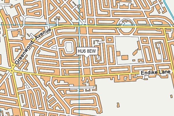 HU6 8EW map - OS VectorMap District (Ordnance Survey)