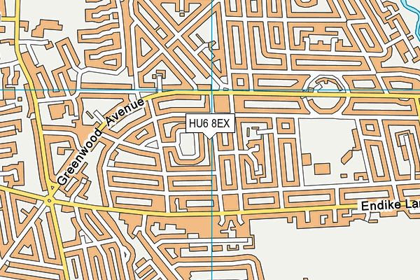 HU6 8EX map - OS VectorMap District (Ordnance Survey)