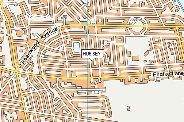 HU6 8EY map - OS VectorMap District (Ordnance Survey)