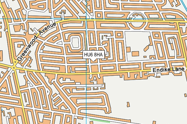 HU6 8HA map - OS VectorMap District (Ordnance Survey)