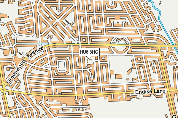 HU6 8HG map - OS VectorMap District (Ordnance Survey)