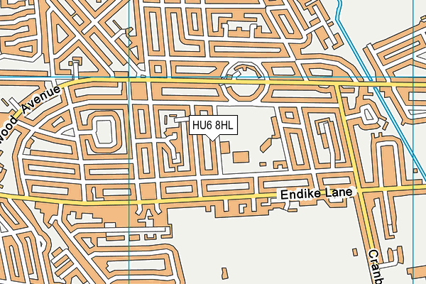 HU6 8HL map - OS VectorMap District (Ordnance Survey)
