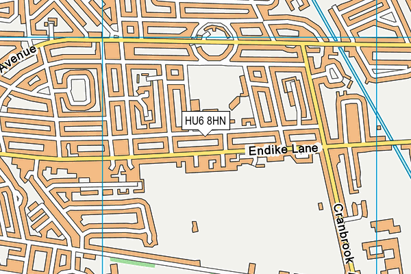 HU6 8HN map - OS VectorMap District (Ordnance Survey)