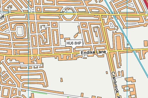 HU6 8HP map - OS VectorMap District (Ordnance Survey)