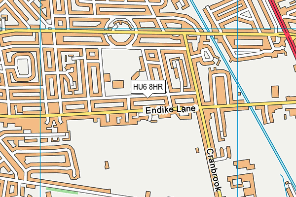 HU6 8HR map - OS VectorMap District (Ordnance Survey)
