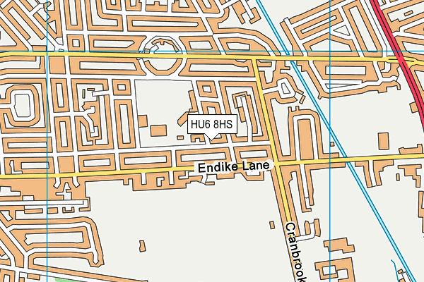 HU6 8HS map - OS VectorMap District (Ordnance Survey)