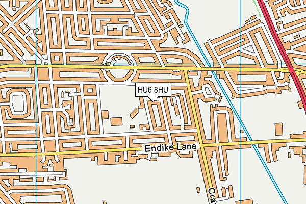 HU6 8HU map - OS VectorMap District (Ordnance Survey)