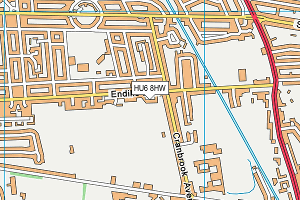 HU6 8HW map - OS VectorMap District (Ordnance Survey)