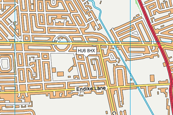 HU6 8HX map - OS VectorMap District (Ordnance Survey)