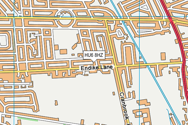 HU6 8HZ map - OS VectorMap District (Ordnance Survey)