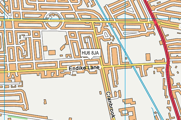 HU6 8JA map - OS VectorMap District (Ordnance Survey)