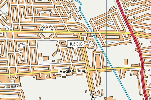 HU6 8JB map - OS VectorMap District (Ordnance Survey)