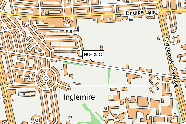 HU6 8JG map - OS VectorMap District (Ordnance Survey)