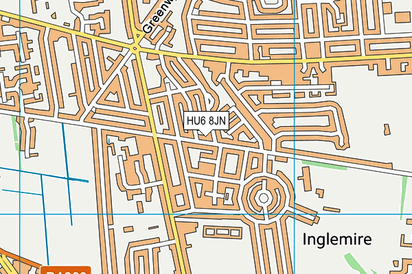 HU6 8JN map - OS VectorMap District (Ordnance Survey)