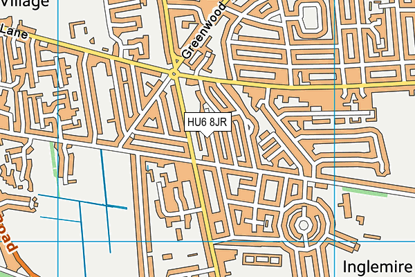 HU6 8JR map - OS VectorMap District (Ordnance Survey)