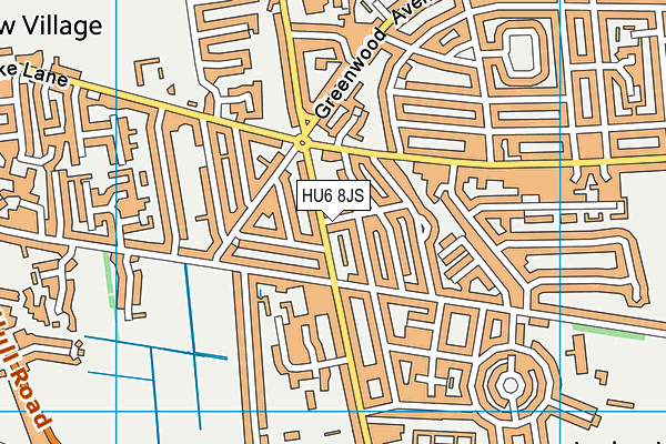 HU6 8JS map - OS VectorMap District (Ordnance Survey)