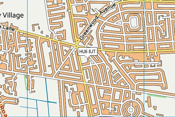 HU6 8JT map - OS VectorMap District (Ordnance Survey)