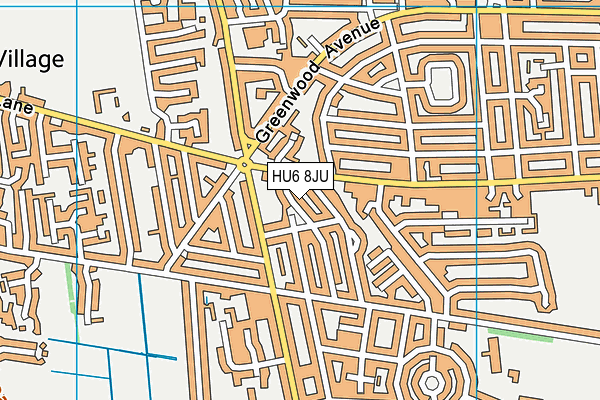 HU6 8JU map - OS VectorMap District (Ordnance Survey)