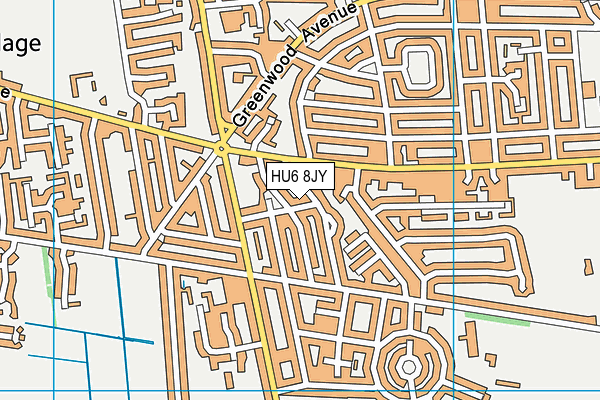 HU6 8JY map - OS VectorMap District (Ordnance Survey)