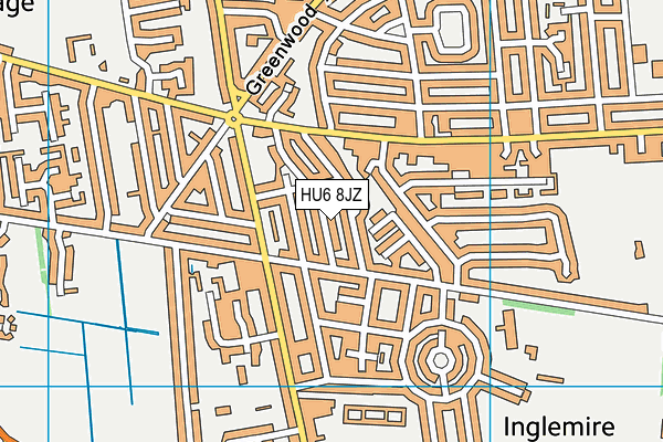HU6 8JZ map - OS VectorMap District (Ordnance Survey)