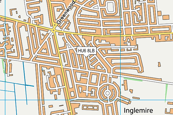 HU6 8LB map - OS VectorMap District (Ordnance Survey)