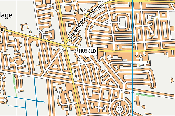 HU6 8LD map - OS VectorMap District (Ordnance Survey)