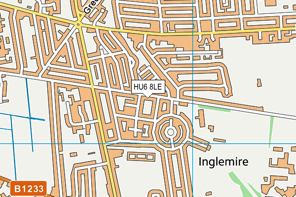 HU6 8LE map - OS VectorMap District (Ordnance Survey)