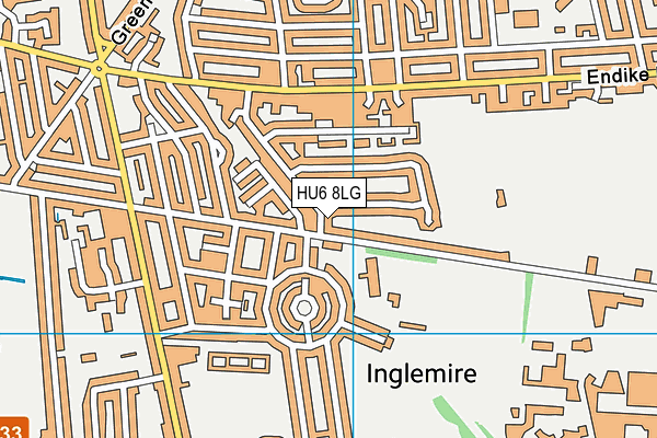 HU6 8LG map - OS VectorMap District (Ordnance Survey)