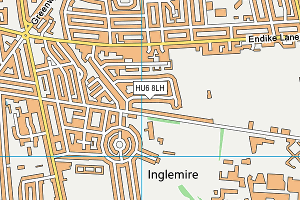 HU6 8LH map - OS VectorMap District (Ordnance Survey)