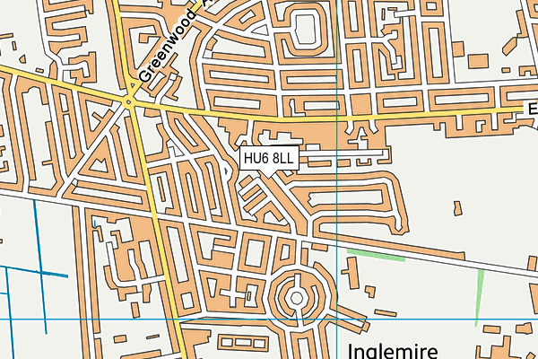 HU6 8LL map - OS VectorMap District (Ordnance Survey)