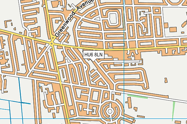HU6 8LN map - OS VectorMap District (Ordnance Survey)