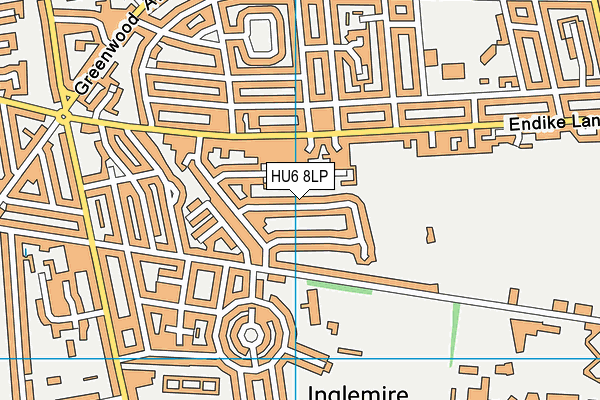 HU6 8LP map - OS VectorMap District (Ordnance Survey)