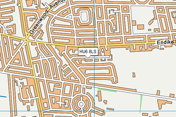 HU6 8LS map - OS VectorMap District (Ordnance Survey)