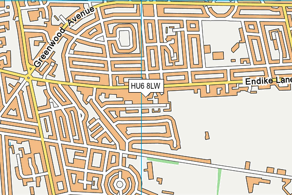 HU6 8LW map - OS VectorMap District (Ordnance Survey)