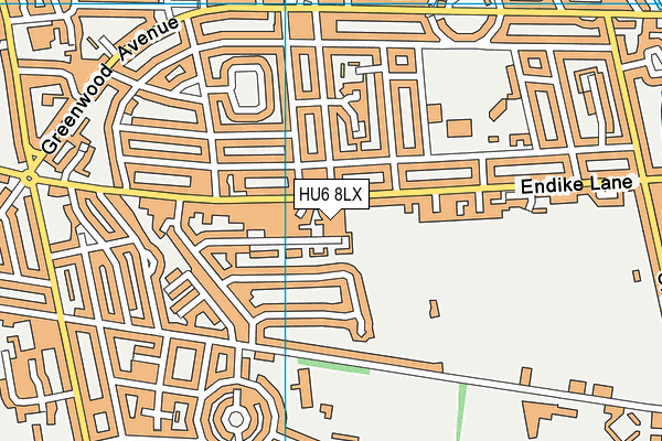 HU6 8LX map - OS VectorMap District (Ordnance Survey)