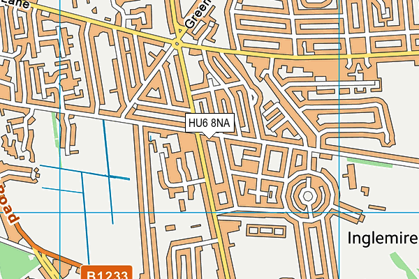 HU6 8NA map - OS VectorMap District (Ordnance Survey)