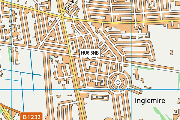 HU6 8NB map - OS VectorMap District (Ordnance Survey)